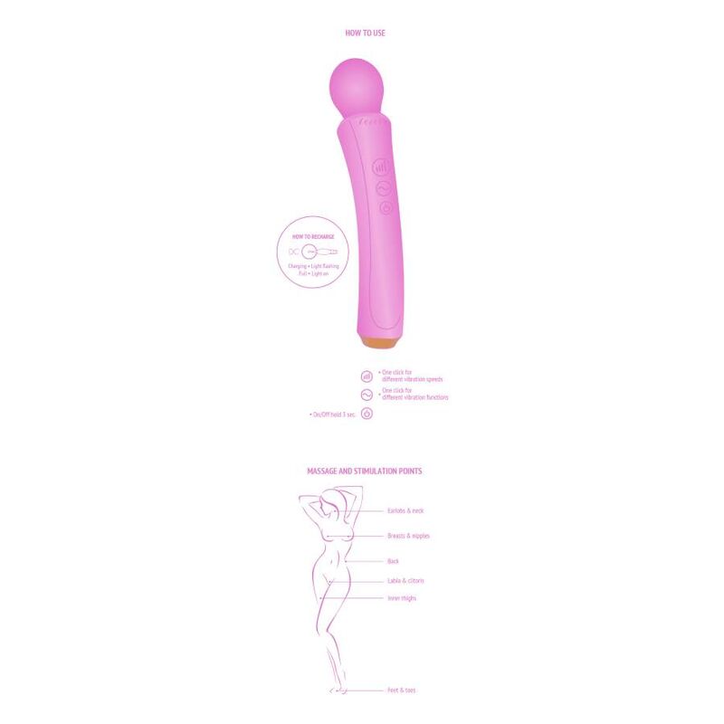 Baguette courbe massage vibrant fuchsia — XOCOON