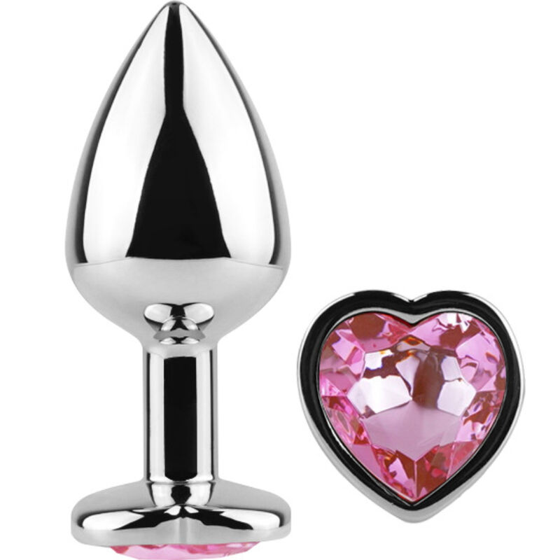 Plug anal en métal cœur fuchsia, petite taille 7 cm — SECRETPLAY TOYS