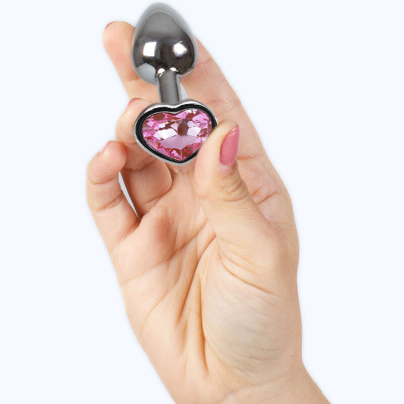 Plug anal en métal cœur fuchsia, petite taille 7 cm — SECRETPLAY TOYS