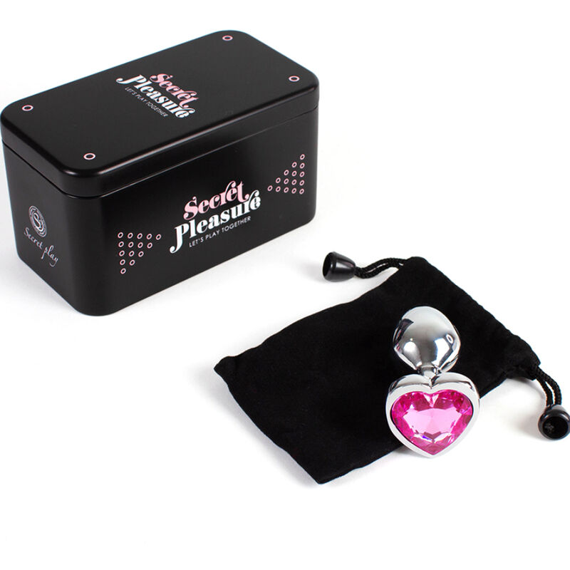 Plug anal en métal cœur fuchsia, petite taille 7 cm — SECRETPLAY TOYS