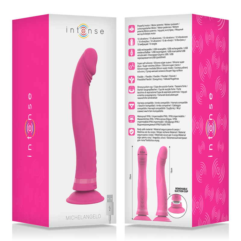 Gode vibrant double densité à ventouse — INTENSE HIGH TECH