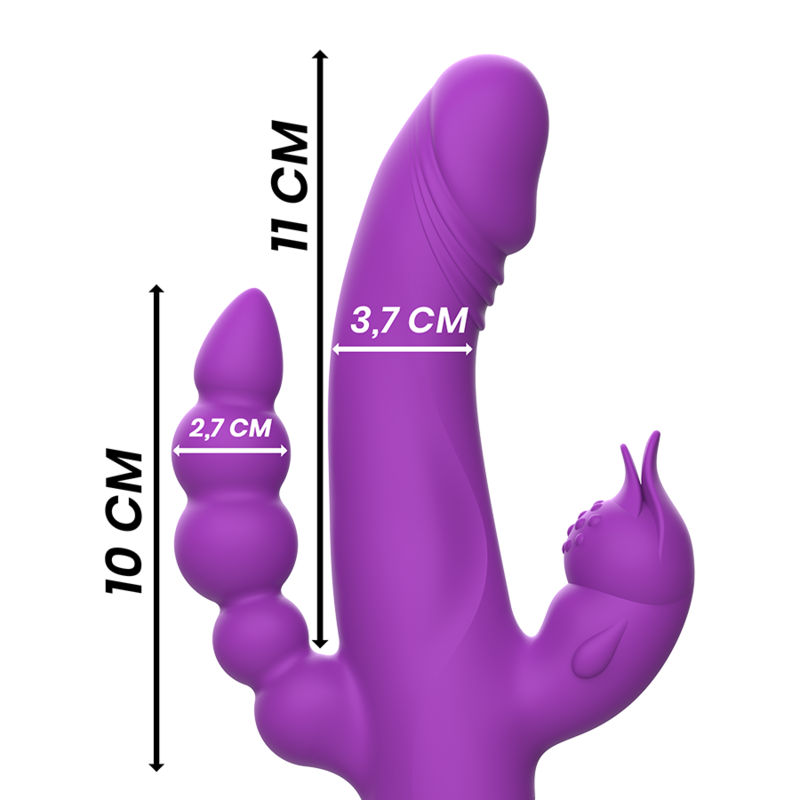 Vibrateur rabbit triple moteur Casanova en silicone violet — INTENSE HIGH TECH