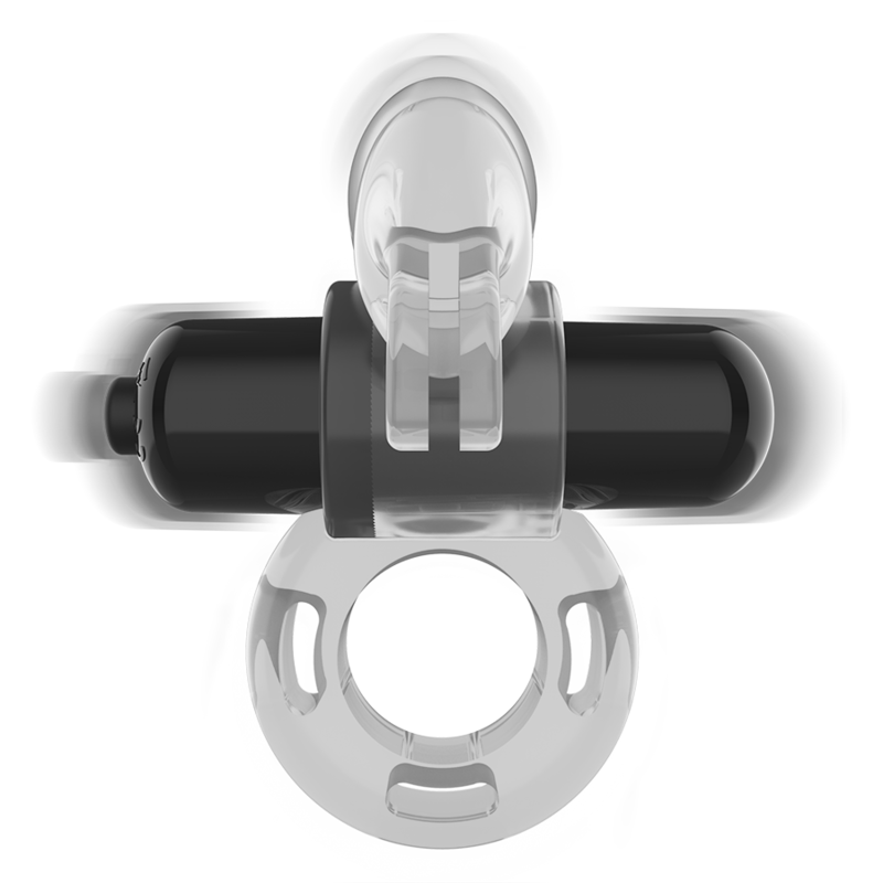 Anneau vibrant transparent double stimulation — INTENSE FOR HIM