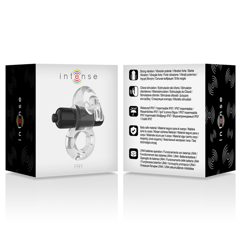Anneau vibrant transparent double stimulation — INTENSE FOR HIM