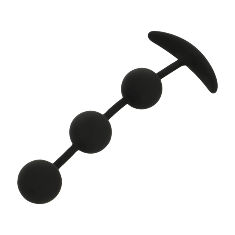 Chapelet anal Harry 3 sphères en silicone — BLACK & SILVER