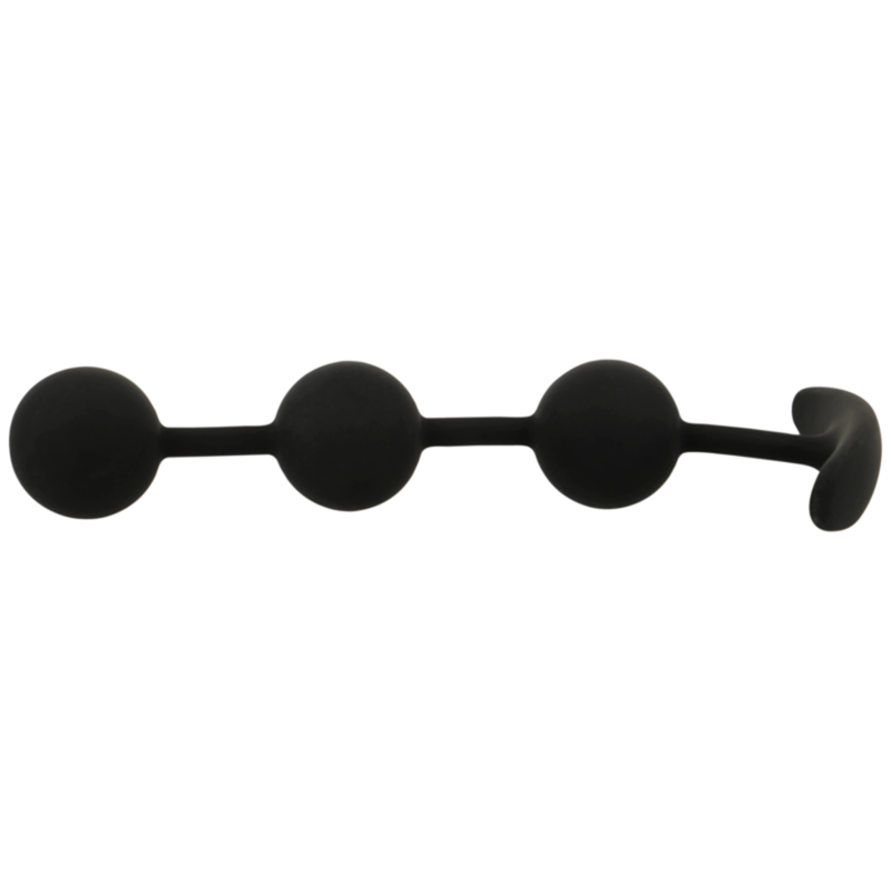 Chapelet anal Harry 3 sphères en silicone — BLACK & SILVER
