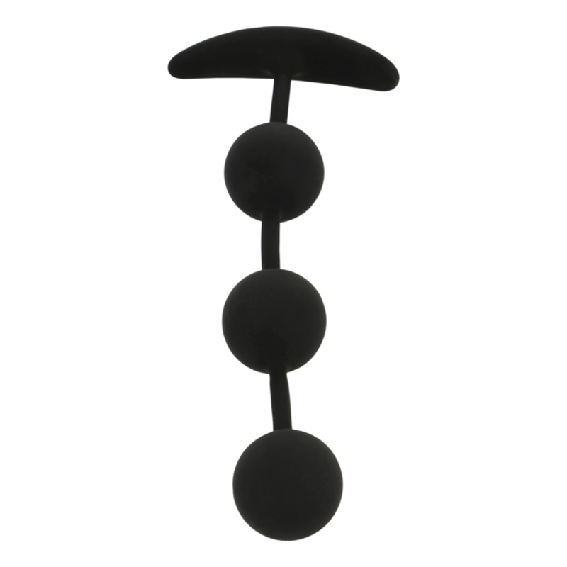 Chapelet anal Harry 3 sphères en silicone — BLACK & SILVER