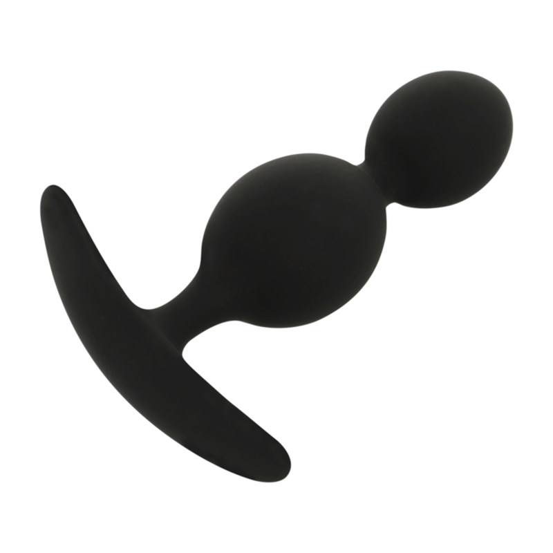 Plug anal silicone Orson à vagues — BLACK&SILVER