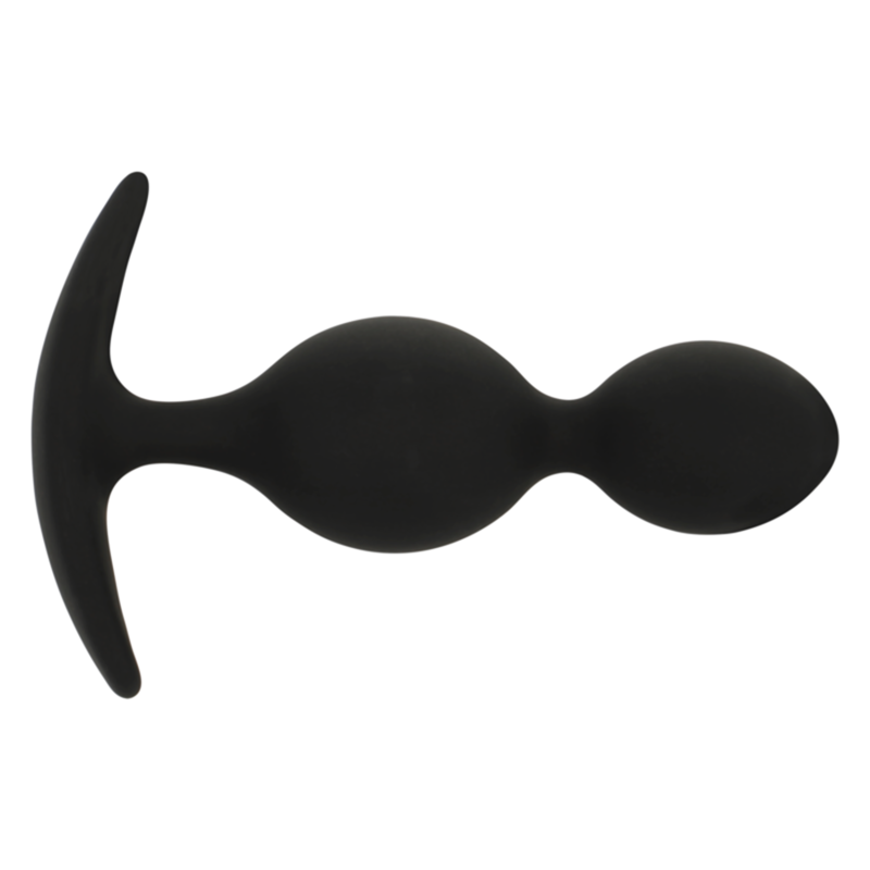 Plug anal silicone Orson à vagues — BLACK&SILVER