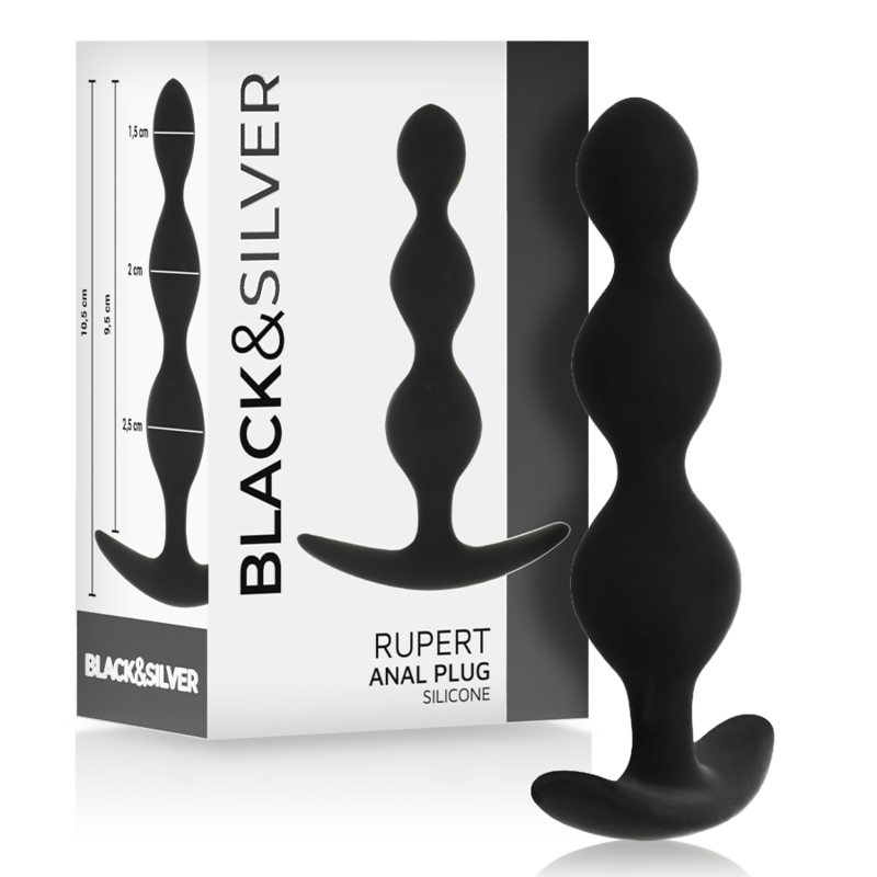 Chaîne à billes anale Rupert 10 cm — BLACK&SILVER