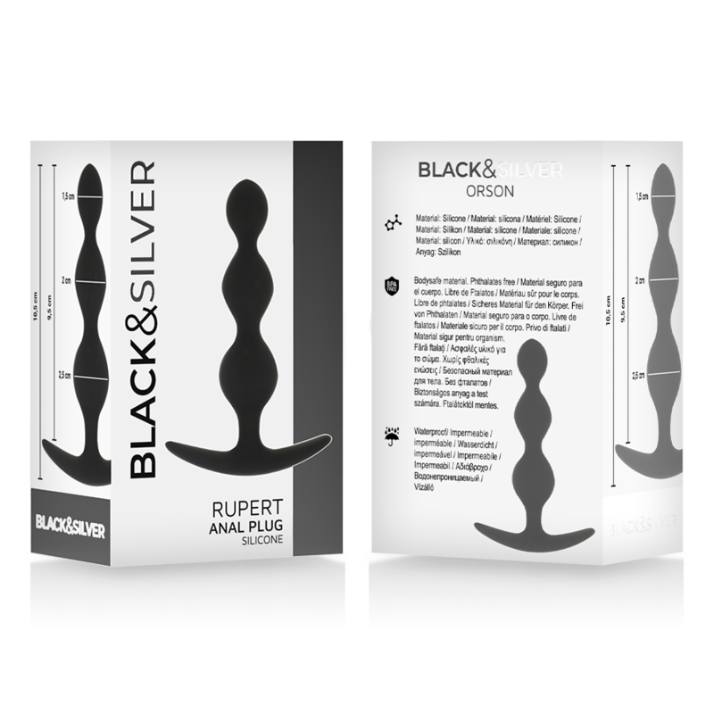 Chaîne à billes anale Rupert 10 cm — BLACK&SILVER