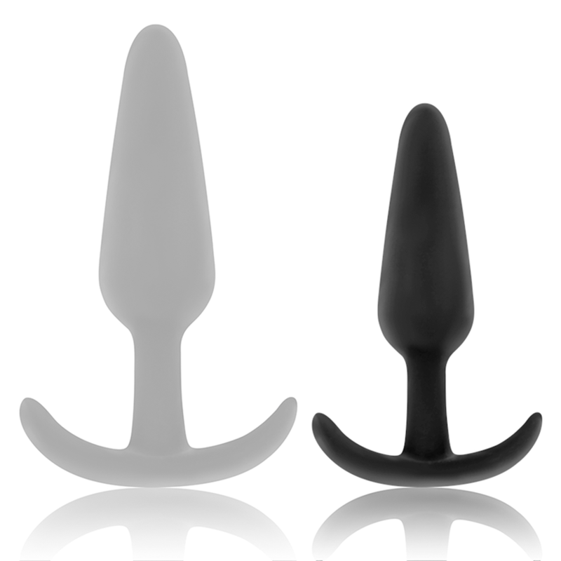 Bouchon anal en silicone hansel avec petite poignée — BLACK&SILVER