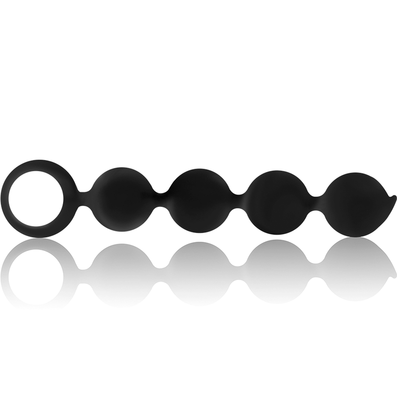 Chapelet anal Lennon 4 sphères en silicone 15 cm — BLACK&SILVER