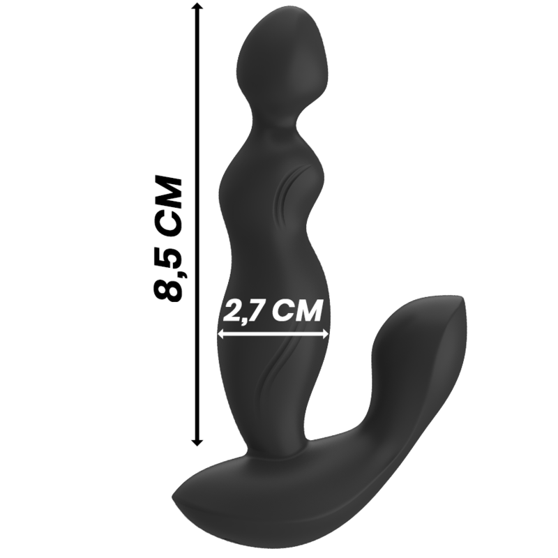 Plug anal vibrant avec télécommande en silicone — BLACK&SILVER