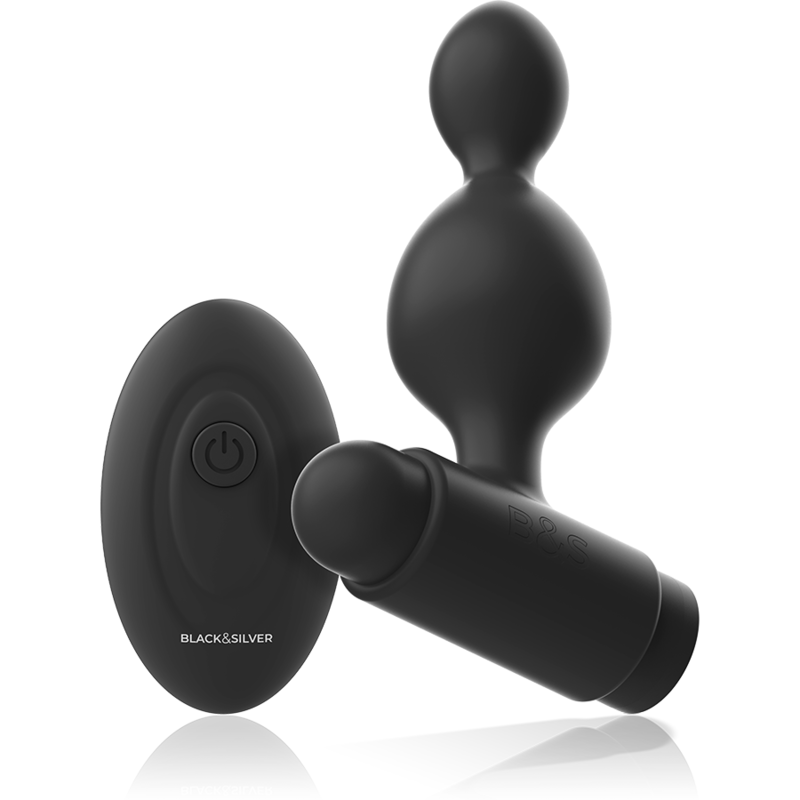 Plug anal vibrant avec télécommande — BLACK&SILVER