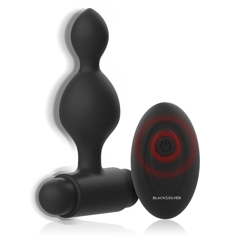 Plug anal vibrant avec télécommande — BLACK&SILVER