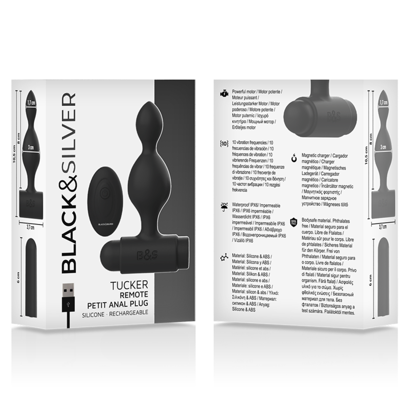 Plug anal vibrant avec télécommande — BLACK&SILVER