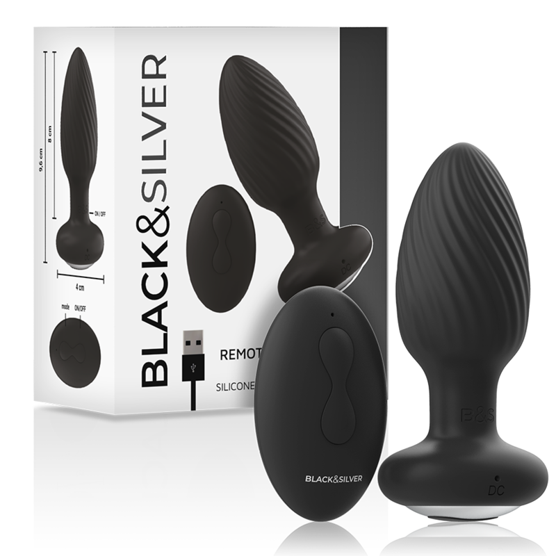 Plug anal rotatif télécommandé Wells — BLACK&SILVER