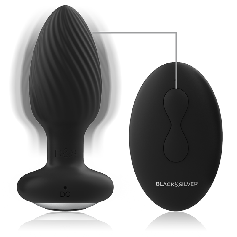 Plug anal rotatif télécommandé Wells — BLACK&SILVER