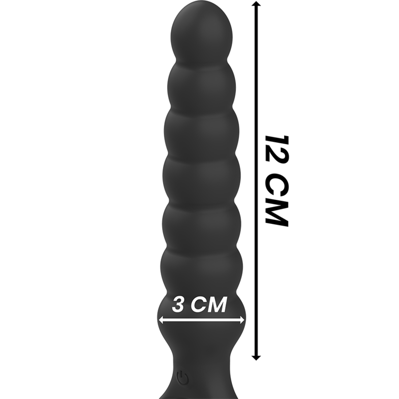 Plug anal vibrant en silicone doux — BLACK&SILVER