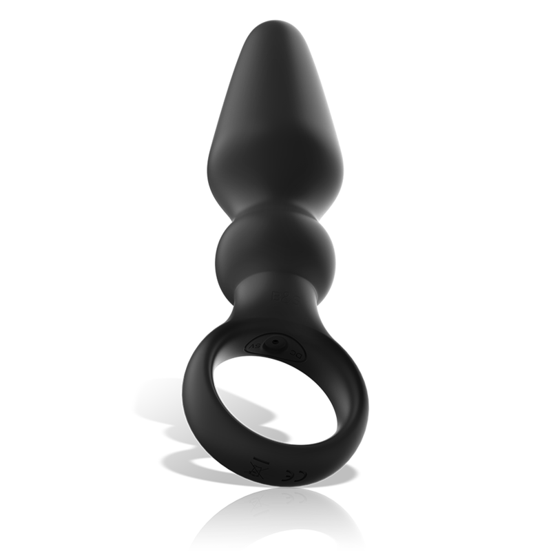 Plug anal vibrant en silicone double couche — BLACK&SILVER