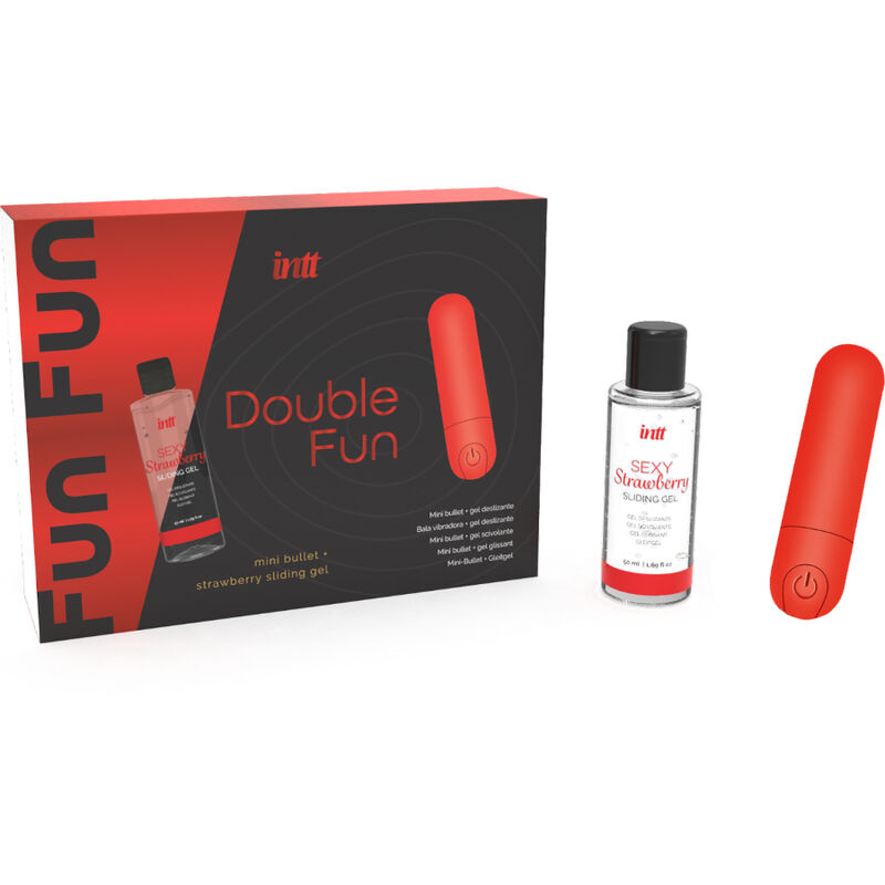 Kit double plaisir avec bullet vibrant et gel massage fraise — INTT RELEASES