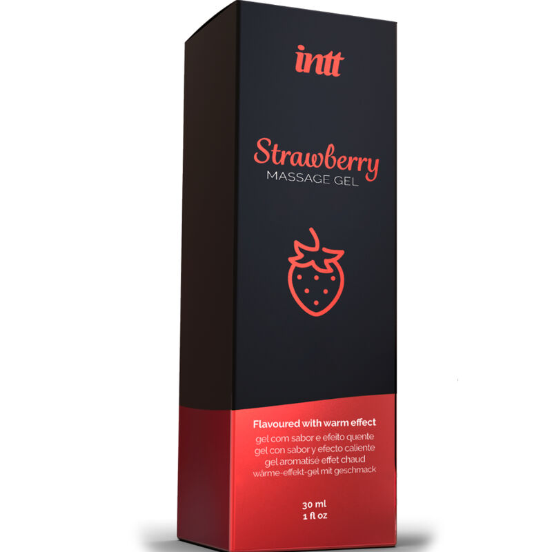 Gel de massagem com efeito calor sabor morango — INTT MASSAGE & ORAL SEX