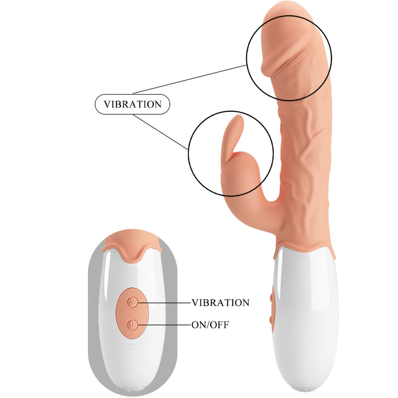Vibrateur lapin avec stimulateur clitoridien — PRETTY LOVE