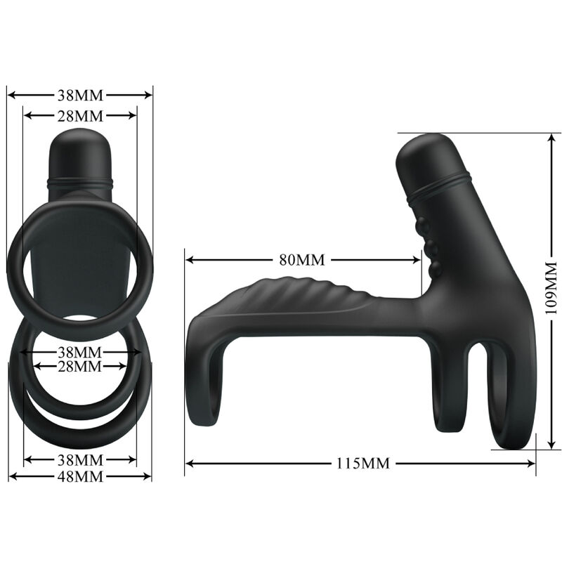 Manchon d'extension vibrant en silicone — PRETTY LOVE MALE