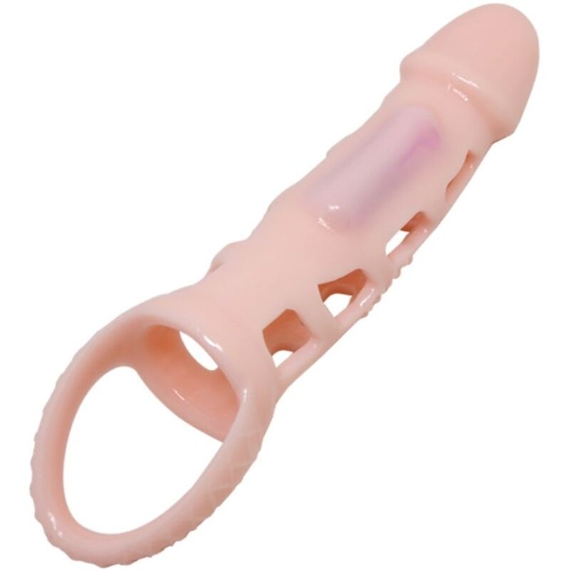 Housse d'extension de pénis réaliste vibrante avec sangle 13,5 cm — PRETTY LOVE MALE