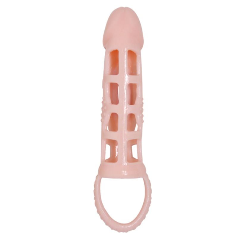 Housse d'extension de pénis réaliste vibrante avec sangle 13,5 cm — PRETTY LOVE MALE