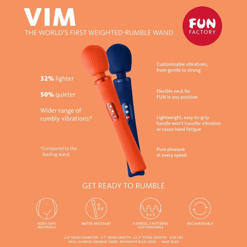 Baguette vibrante lestée rechargeable Vim Rumble — FUN FACTORY