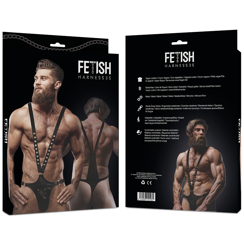 Harnais en cuir écologique en forme de V pour homme — FETISH SUBMISSIVE ATTITUDE