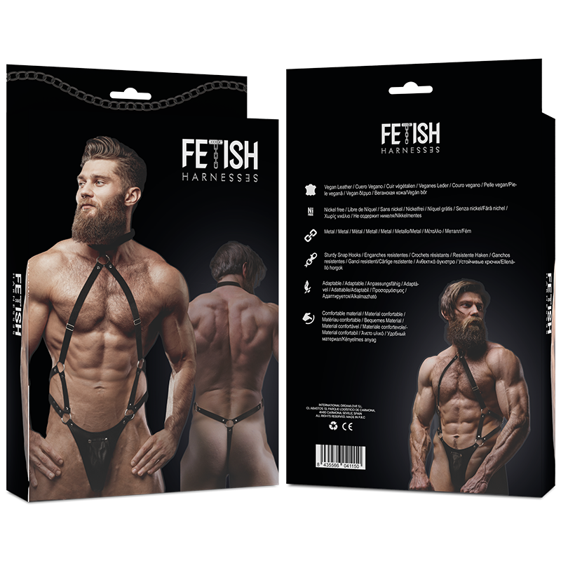 Verstellbares Jockstrap-Harnisch aus ökologischem Leder — FETISH SUBMISSIVE ATTITUDE