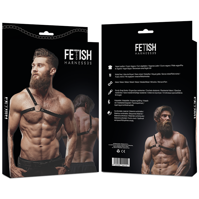 Imbracatura toracica incrociata in pelle ecologica — FETISH SUBMISSIVE ATTITUDE