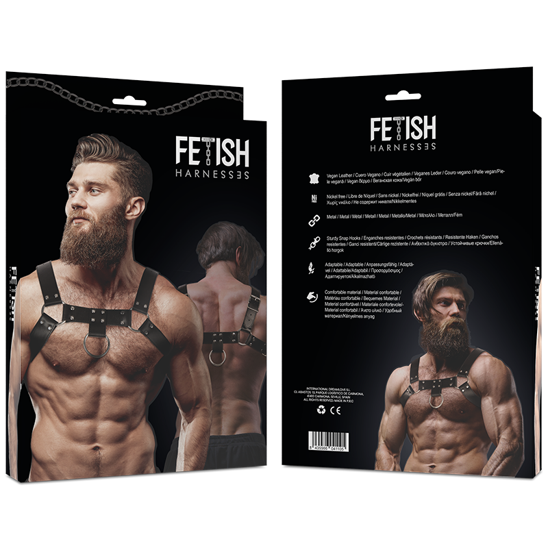 Harnais de poitrine en éco-cuir réglable — FETISH SUBMISSIVE ATTITUDE
