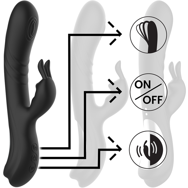 Stimulateur lapin rechargeable Jamie — BLACK&SILVER