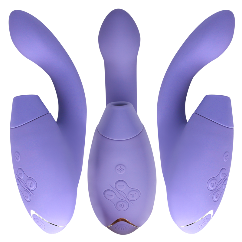Double stimulateur à air pulsé et vibrations — WOMANIZER