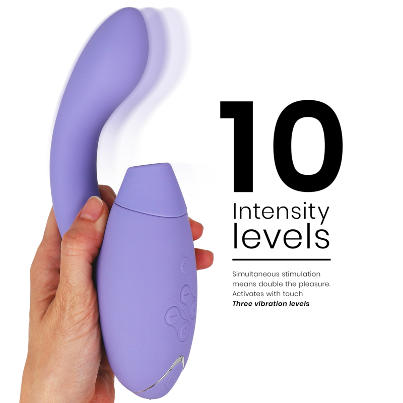 Double stimulateur à air pulsé et vibrations — WOMANIZER