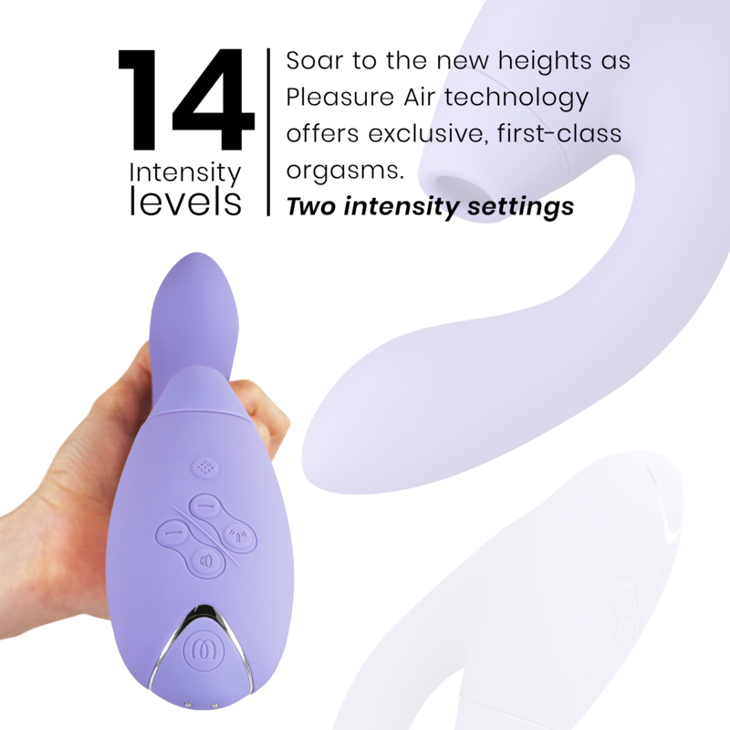 Double stimulateur à air pulsé et vibrations — WOMANIZER