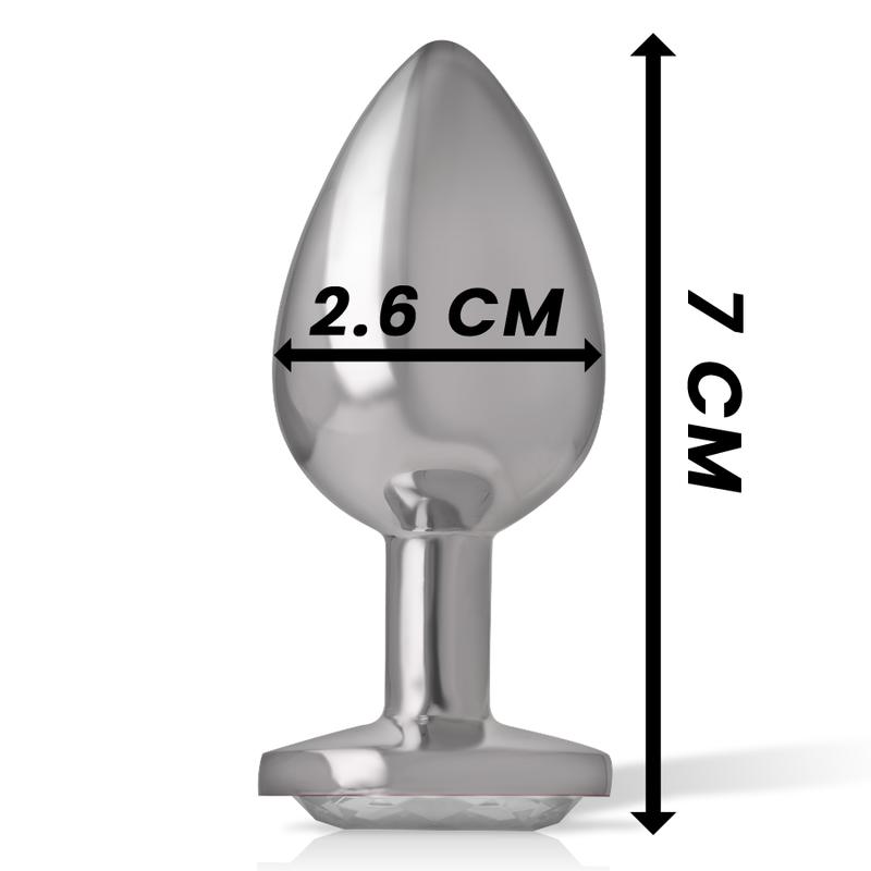 Plug anal métal cœur blanc avec bijou diamant — INTENSE ANAL TOYS
