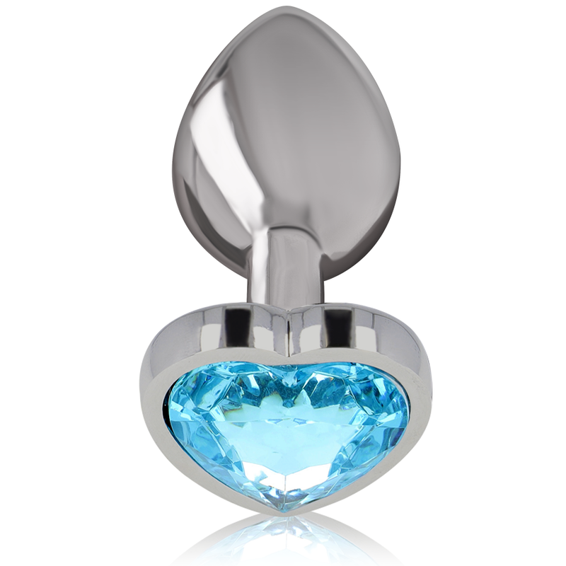 Plug anal métal cœur bleu taille M — INTENSE ANAL TOYS