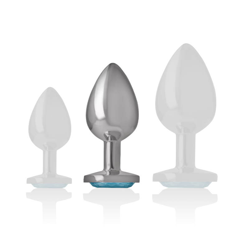 Plug anal métal cœur bleu taille M — INTENSE ANAL TOYS