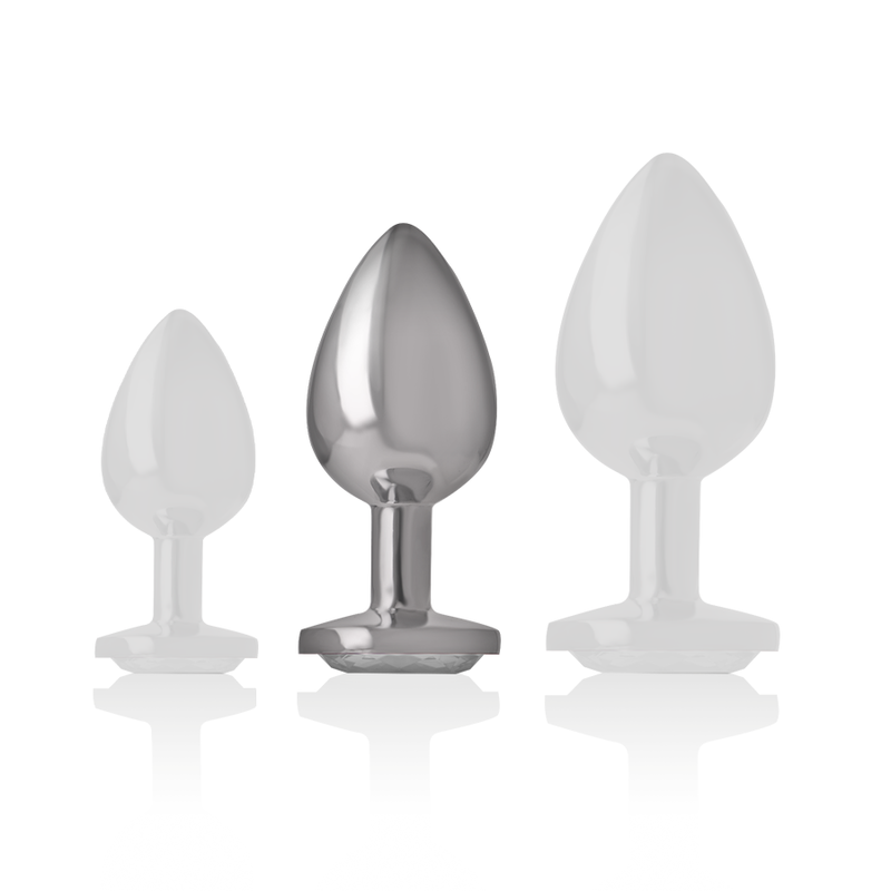 Plug anal en métal coeur blanc taille M — INTENSE ANAL TOYS