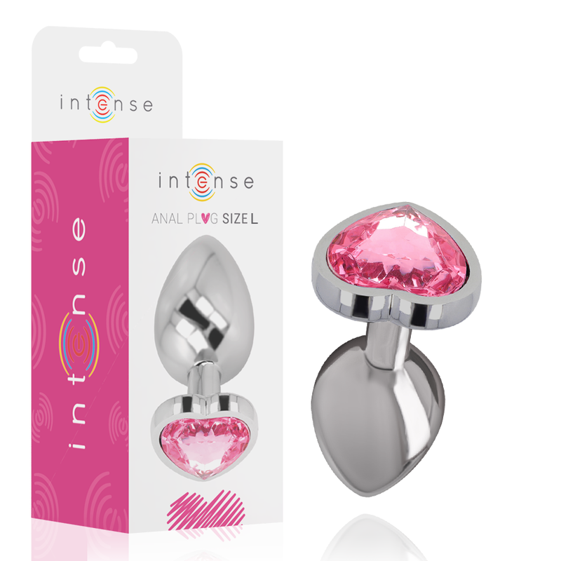 Plug anal métal coeur rose taille L — INTENSE ANAL TOYS