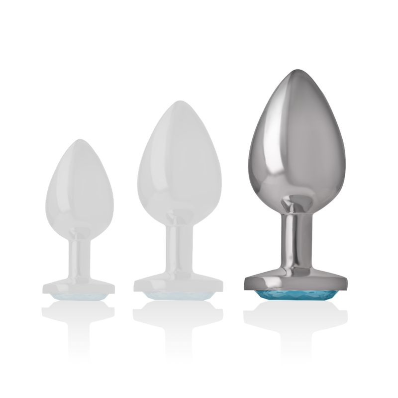 Plug anal métal luxe cœur bleu — INTENSE ANAL TOYS
