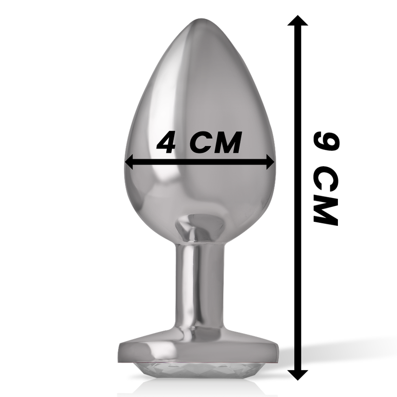 Plug anal métal orné d'un coeur blanc taille L — INTENSE ANAL TOYS