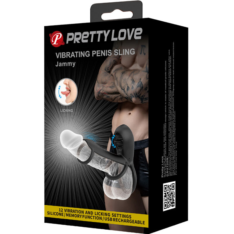 Anello penico vibrante con linguetta di stimolazione — PRETTY LOVE MALE