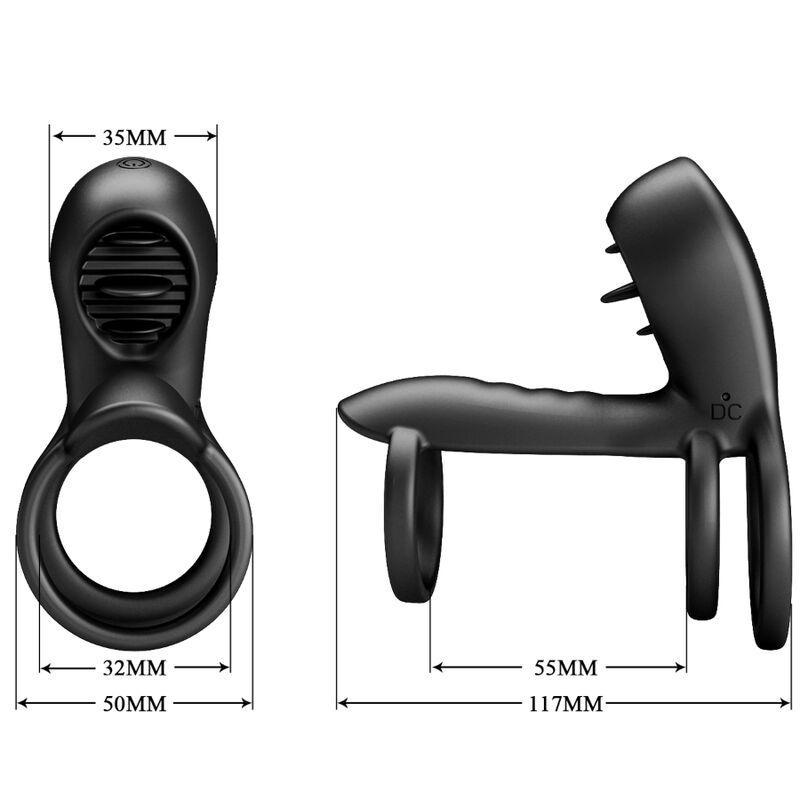 Anello penico vibrante con linguetta di stimolazione — PRETTY LOVE MALE