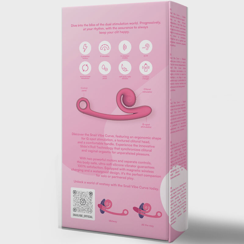 Vibromasseur courbe Slide'n'Roll double stimulation — SNAIL VIBE